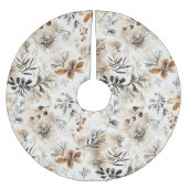 Gingerbread Floral Leaves Christmas ブラッシュドポリエステルツリースカート (正面)