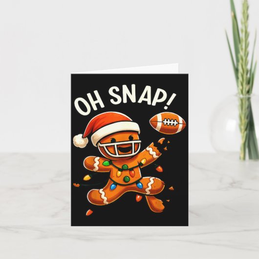 Gingerbread Football Oh Snap Christmas Lights Desi カード (正面)