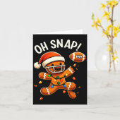 Gingerbread Football Oh Snap Christmas Lights Desi カード (黄色い花)