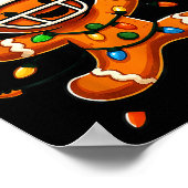 Gingerbread Football Oh Snap Christmas Lights Desi ポスター (角)