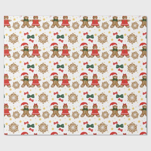 Gingerbread Friends Christmas Wrapping Paper ラッピングペーパー (フラット)