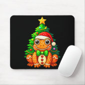 Gingerbread Frog Wearing Santa Hat Christmas Tree  マウスパッド (マウス)