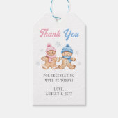 Gingerbread Gender Revealパーティーありがとう ギフトタグ (正面)