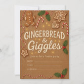 Gingerbread & Giggles Christmas Party Invitation 招待状 (正面)
