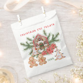 Gingerbread Girl Boy Candy Cane Christmas フェイバーバッグ (クリップ留めされた状態)