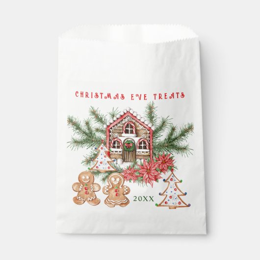 Gingerbread Girl Boy Candy Cane Christmas フェイバーバッグ (正面)