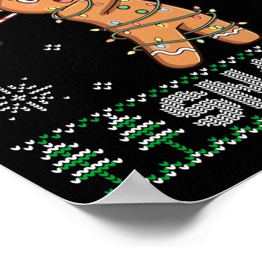 Gingerbread Golf Christmas Cookie Oh Snap Santa Ug ポスター (角)