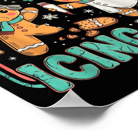 Gingerbread Have You Tried Icing It Christmas Nurs ポスター (角)