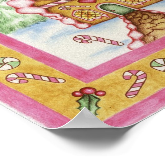 Gingerbread Heart House Poster ポスター (角)