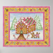Gingerbread Heart House Poster ポスター (正面)