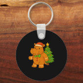 Gingerbread Hip Santa Hat Christmas Tree Hiptamus  キーホルダー (正面)