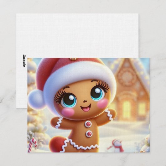 Gingerbread Holiday Joy 招待状 (正面/裏面)