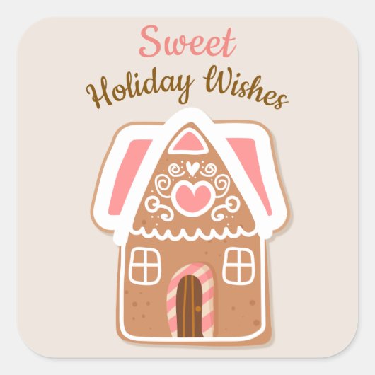Gingerbread House スクエアシール (正面)