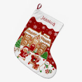 Gingerbread House  ラージクリスマスストッキング (正面 (吊り時))