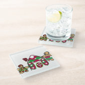 Gingerbread house art fun  ガラスコースター (アングル)