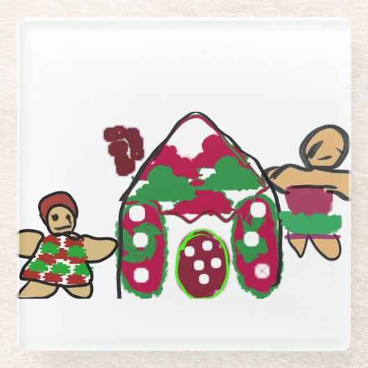 Gingerbread house art fun  ガラスコースター (正面)