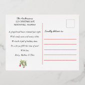 Gingerbread House | Candy Cane Red 箔シーズンポストカード (裏面)