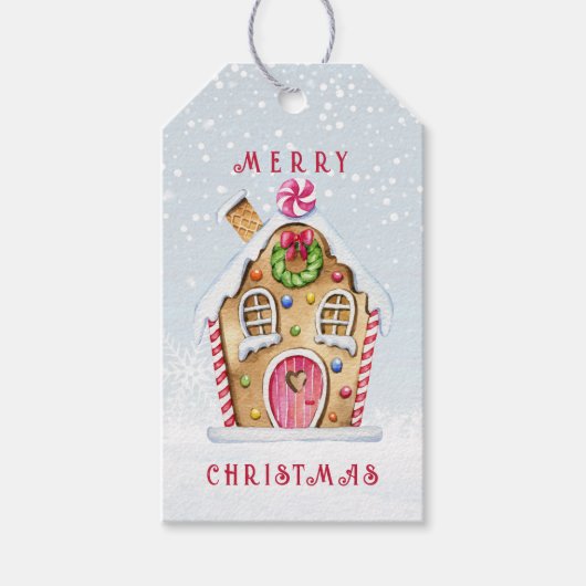 Gingerbread House Christmas ギフトタグ (正面)