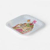 Gingerbread House Christmas ペーパープレート (傾斜あり)