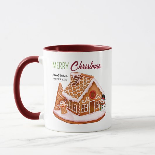Gingerbread House Christmas Coffee Mug マグカップ (左)