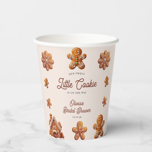 Gingerbread House Christmas Cookie Baby Shower  紙コップ (裏面)
