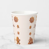 Gingerbread House Christmas Cookie Baby Shower  紙コップ (左)