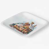Gingerbread House Christmas Holiday Paper Plate ペーパープレート (傾斜あり)