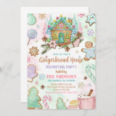 Gingerbread House Christmas Party 招待状 (正面/裏面)