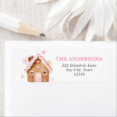 Gingerbread House Christmas Return Address ラベル (インサイチュ)