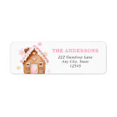Gingerbread House Christmas Return Address ラベル (正面)