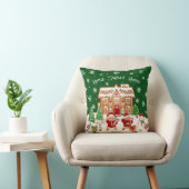 Gingerbread House Christmas Throw Pillow クッション (椅子)