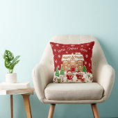 Gingerbread House Christmas Throw Pillow クッション (椅子)