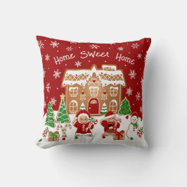 Gingerbread House Christmas Throw Pillow クッション
