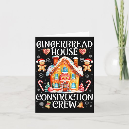 Gingerbread House Construction Crew Baking Christm カード (正面)