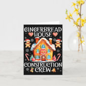 Gingerbread House Construction Crew Baking Christm カード (黄色い花)