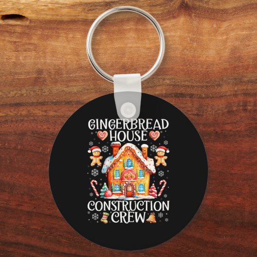 Gingerbread House Construction Crew Baking Christm キーホルダー (正面)