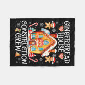 Gingerbread House Construction Crew Baking Christm フリースブランケット (正面(横))