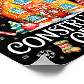 Gingerbread House Construction Crew Baking Christm ポスター (角)