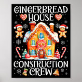 Gingerbread House Construction Crew Baking Christm ポスター (正面)