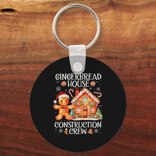 Gingerbread House Construction Crew Cookies Baking キーホルダー (正面)