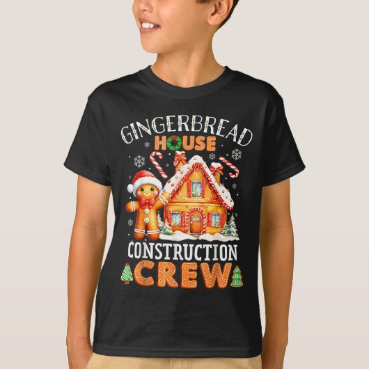 Gingerbread House Construction Crew Decorating Bak Tシャツ (正面)