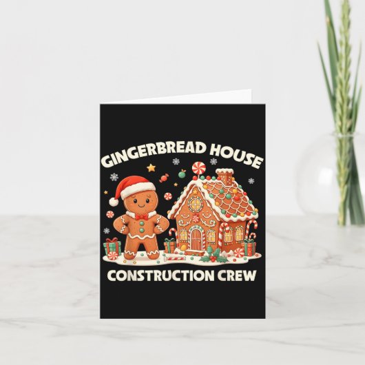 Gingerbread House Construction Crew Kids Men Women カード (正面)