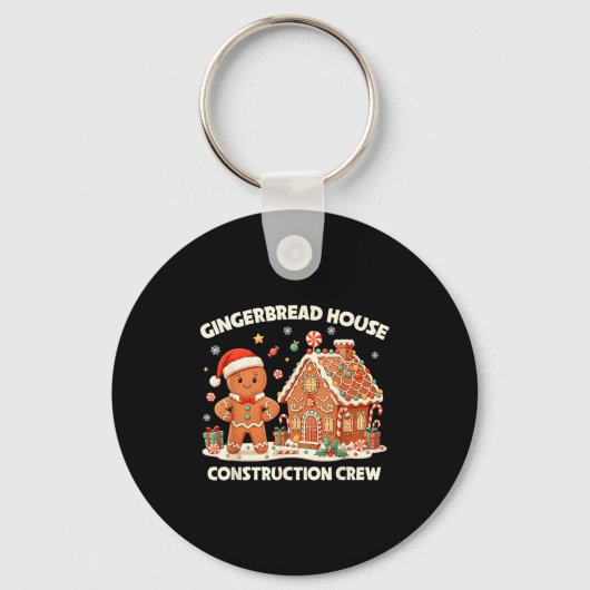 Gingerbread House Construction Crew Kids Men Women キーホルダー (正面)