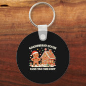 Gingerbread House Construction Crew Kids Men Women キーホルダー (正面)