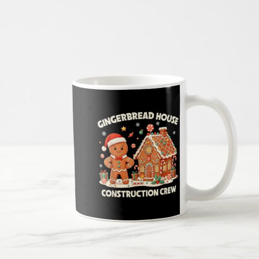 Gingerbread House Construction Crew Kids Men Women コーヒーマグカップ (右)