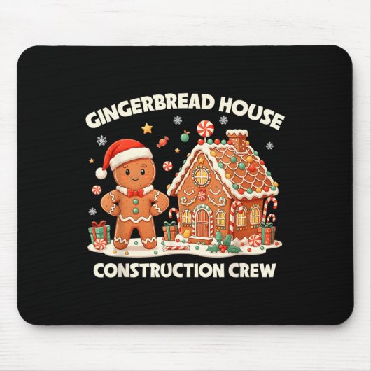 Gingerbread House Construction Crew Kids Men Women マウスパッド (正面)