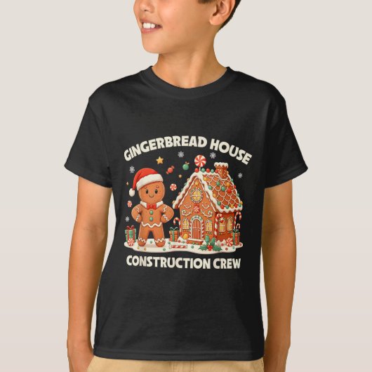 Gingerbread House Construction Crew Kids Men Women Tシャツ (正面)