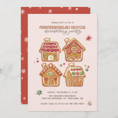 Gingerbread House Decorating Party Christmas 招待状 (正面/裏面)