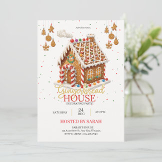 Gingerbread House Decorating Party Invitation 招待状