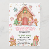 Gingerbread House Decorating pink theme Invitation 招待状 (正面)